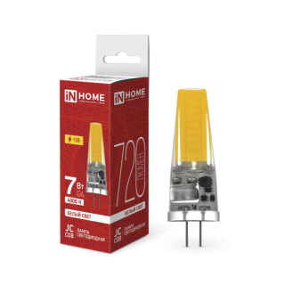 Лампа светодиодная IN HOME LED-JC-COB 7Вт 12В G4 4000К 720лм 4690612060286