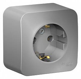 Розетка с заземлением алюминий SE Blanca BLNRA010113