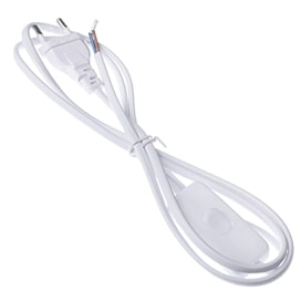 Шнур 2м с выключателем Ecola белый LT5RSBELT