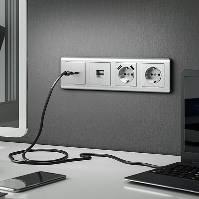 Рамка на 4 поста Werkel Stream W0042106 серебряная a051275