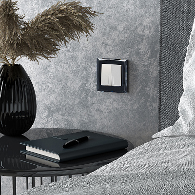 Выключатель двухклавишный с подсветкой Werkel белый матовый a059273