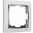 Рамка для розетки на 1 пост Werkel Snabb W0011901 хром;белая a051657