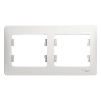 Рамка для розетки на 2 поста белая SE Glossa GSL000102