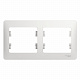 Рамка для розетки на 2 поста белая SE Glossa GSL000102