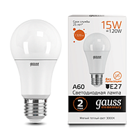 Лампа Gauss Elementary A60 15W 1320lm 3000K E27 LED 23215