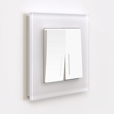 Выключатель двухклавишный с подсветкой Werkel белый матовый a059273