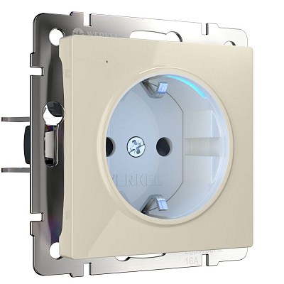 Розетка с подсветкой Werkel слоновая кость a054522