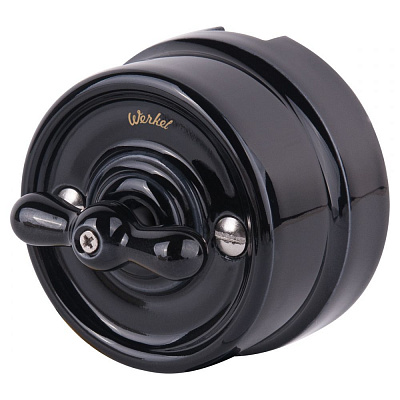 Выключатель на 4 положения двухклавишный Werkel Ретро W5620008 черный a051452