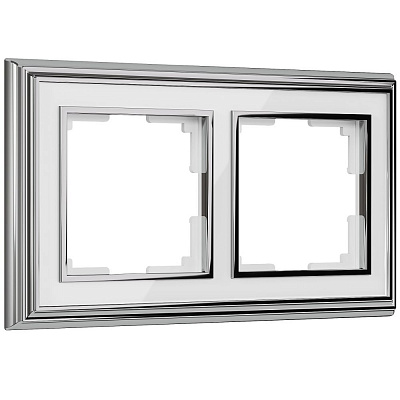 Рамка на 2 поста Werkel Palacio W0021331 хром/белая a051211