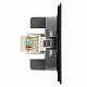 Розетка компьютерная 1-местная RJ-45 (механизм), серия Мия, RST00-3117-05, черный бархат 50450