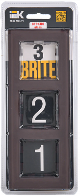 Рамка на 3 поста IEK Brite РУ-3-2-БрТБ BR-M32-G-K45