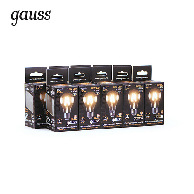 Лампа Gauss Filament А60 10W 930lm 2700К Е27 LED 102802110 (12 шт)