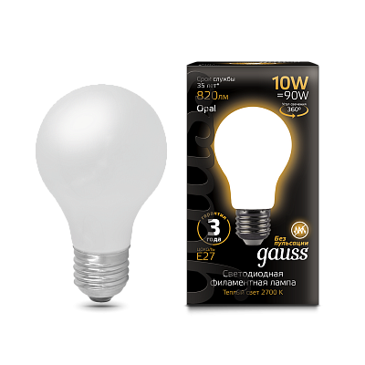 Лампа Gauss Filament А60 10W 820lm 2700К Е27 LED 102202110 (20 шт)