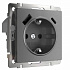 Розетка с заземлением и USB Werkel графит матовый a063106
