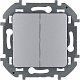 Выключатель двухклавишный алюминий Legrand Inspiria 673622