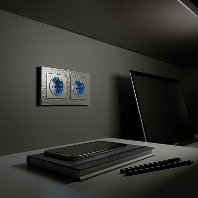 Розетка с подсветкой Werkel серебряные a054521