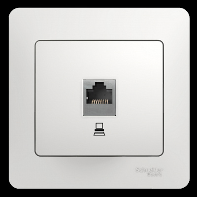 Розетка RJ45 кат.5е белая SE Glossa GSL000181K