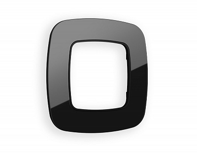 Рамка OMEGA Radian (Черный Стекло закаленное натуральное) на 1 пост OF350801