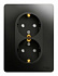 Розетка двойная SE Glossa антрацит GSL000726