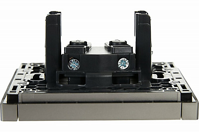 Розетка IEK FORTEPIANO без заземления, без защитных шторок, винтовое крепление, 10А FP518 сталь FP-R10-10-K46