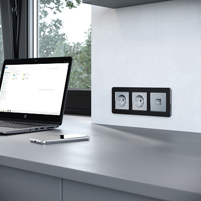 Рамка на 3 поста Werkel Platinum W0032608 черный алюминий a059216