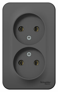 Розетка двойная антрацит SE Blanca BLNRA000216