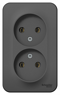 Розетка двойная антрацит SE Blanca BLNRA000216