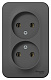 Розетка двойная антрацит SE Blanca BLNRA000216