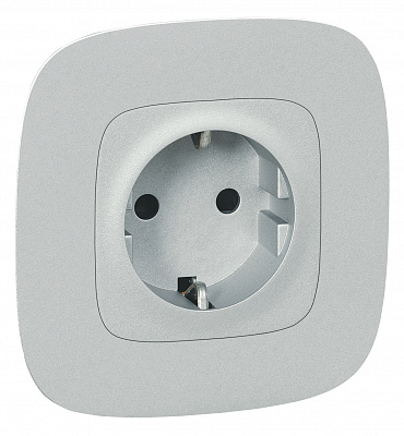 Лицевая панель розетки 2К+З алюминий Legrand Valena Alure 755207