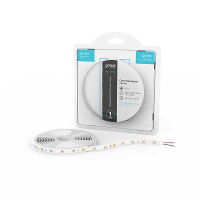 Лента Gauss Basic LED 5050/60 12V 10W/m 700lm/m 4000K 10mm IP20 1м 1/100 BT034