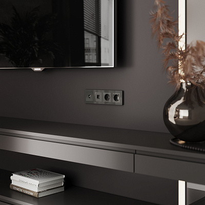 Розетка ТВ оконечная Werkel графит акриловый a064096