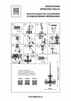 Подвесная люстра Lightstar Schon 790114