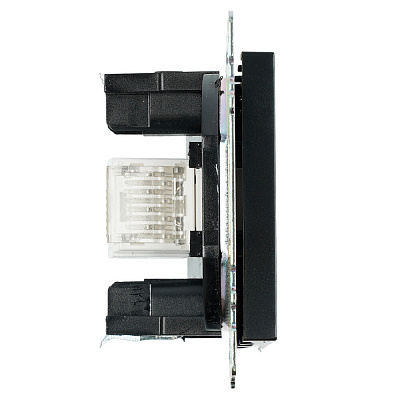 Розетка компьютерная 1-местная RJ-45 (механизм), STEKKER Катрин GLS00-7107-05, черный