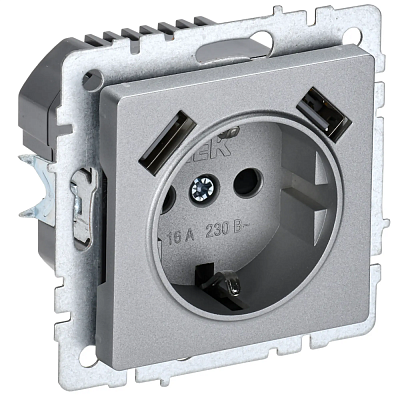 Розетка двойная RJ45 IEK Brite кат.5E РК10-2-БрТБ бронза BR-K20-1-K45