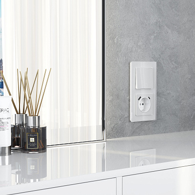 Клавиша для выключателя перекрестного Werkel белые акриловый a064019