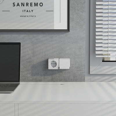 Переключатель одноклавишный проходной Werkel Gallant белые a051570