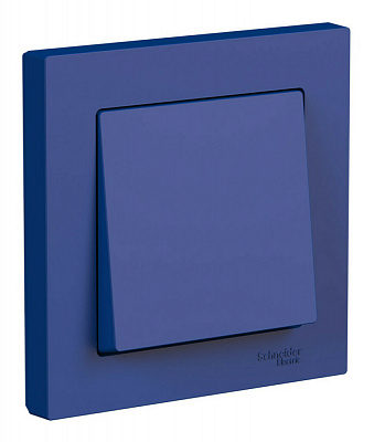 Выключатель одноклавишный SE AtlasDesign в сборе аквамарин ATN001112