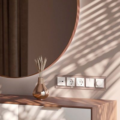 Рамка на 5 постов латте стекло Werkel Favorit W0051142 a058822