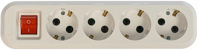 Колодка удлинителя Universal 4-м с заземлением и выключателем S304