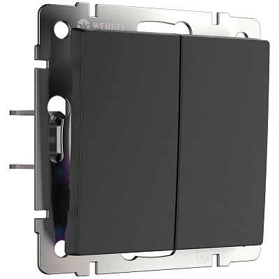 Выключатель двухклавишный Werkel черный a062575