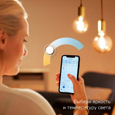 Умная Wi-fi филаментная лампочка Gauss Smart Light ССТ DIM  E14 CF35 4,5 Вт 2700-6500K 1280112