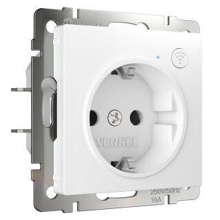 Умная Wi-Fi розетка с заземлением с защитными шторками белая Werkel W1171601 a056417