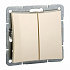 Выключатель двухклавишный с подсветкой бежевый SE Duet WDE000253