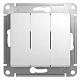 Выключатель трехклавишный белый SE Glossa GSL000131