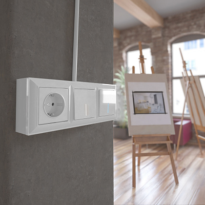 Коробка для накладного монтажа Werkel W8000001 белая a053525