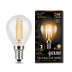 Лампа Gauss Filament Шар 5W 420lm 2700К Е14 LED 105801105 (2 шт)