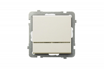 Выключатель одноклавишный с/п Ospel Sonata бежевый LP-1RS/m/27