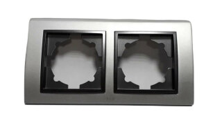 Рамка на 2 поста матовый хром/дымчатый EL-BI Zena Platin 500-073611-226