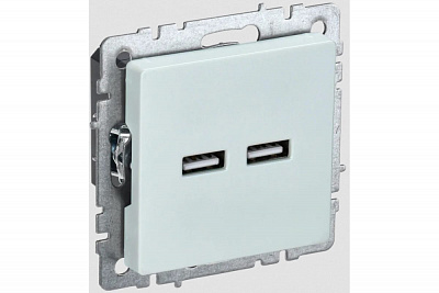 Розетка USB IEK Brite A+A 3,1А РЮ10-1-БрЖ жемчуг BR-U21-D31-K36