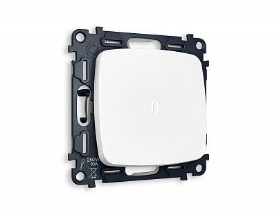 Комплект механизма 1-клавишного выключателя с подсветкой 5600K OMEGA MO122015 Белый матовый QUANT